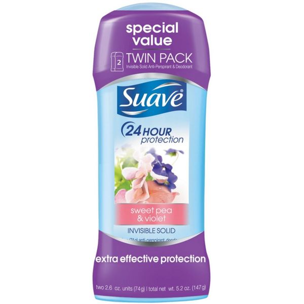 Suave Naturals Anti-Perspirant Deodorant Invisible Solid, Sweet Pea & Violet, 2.6 oz, 4 pack