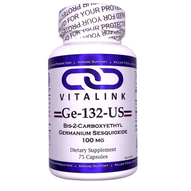 US Source Organic Germanium (Ge-132)  75 Capsules 100 mg - VitaLink