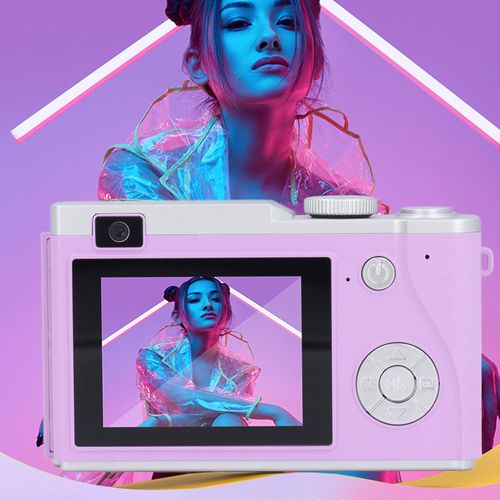 Bewinner 48MP Digital Camera, 1080P Autofocus Cameras for Photography 2.4 Inch HD Screen 16x Zoom Prevent Shaking Vlogging Camera for Travel (Purple)