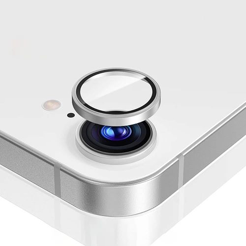 Epivol Alloy Camera Lens Protector Tempered Glass For iPhone 16E 2025 Metal Ring Original Color Perfect Match Back Lens Cover Protective -2 Pcs/Silver