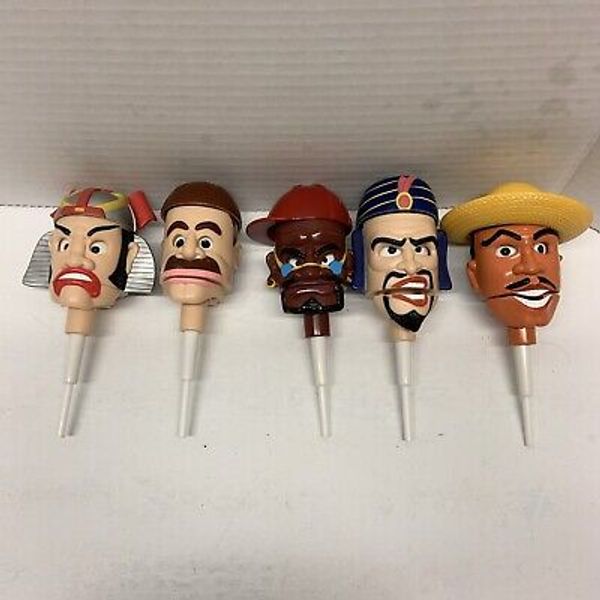 RARE LOT OF 5 BRAIN SUCKERS TOY FIGURES/LOLLIPOPS HEAD OPENS/EYES MOVE