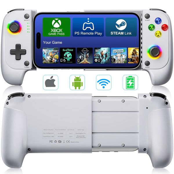 Wireless Phone Controller,Mobile Gaming Controller for iOS/Android Hall Effect