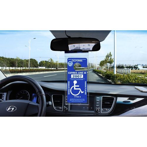 Handicap Parking Placard Holder - Disabled Parking Permit Holder Hanger Sleeve with Larger Hook by Tbuymax(Set of 2)