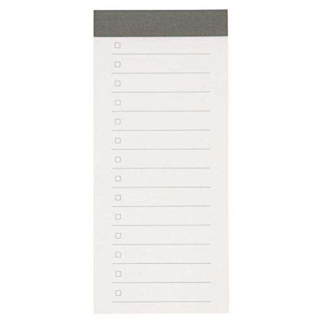 MUJI Notebook Notebook Checklist 40 Sheets / 14 Lines, Approx. 3.2 x 7.3 inches (82 x 185 mm)