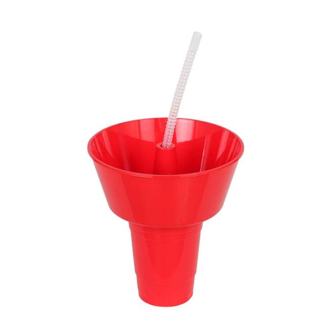 Dulton Y915-1282NB Carry Snack Tab with Tumbler, Red, American Tumbler, Watching Movies, Watching Sports, Tab/Height 3.1 inches (80 mm), Diameter 6.9 inches (175 mm), Tumbler/Height 4.7 inches (120 mm), Diameter 3.9 inches (100 mm), Capacity 13.5 fl oz (4