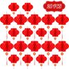 Whaline 20 Pcs Red Chinese Lanterns, 12 and 10 Inches Red Paper Lanterns Hanging Decorations for Chinese New Year, Spring Festival, Lantern Festival Celebration Supplies