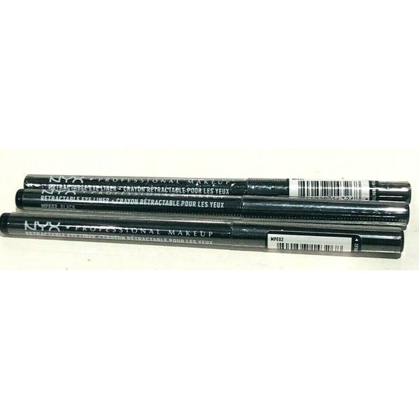 NYX PROFESSIONAL MAKEUP RETRACTABLE 3 BLACK EYELINER ( DON'T NEED SHARPENER)