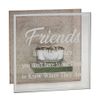 Glass & Rose Gold Glitter Tealight Holder - Friends