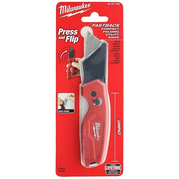 Milwaukee 48-22-1500 Fastback Compact Folding Utility Knife/Press and Flip Opening