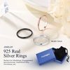 Suplight Black Ring Sterling Silver Stackable Wedding Bands Womens Dainty Ring Size 7