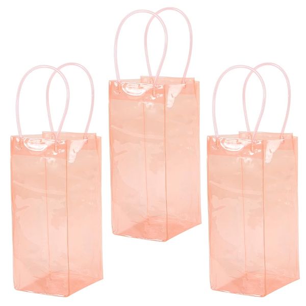 TKY 3 Pcs Wine Bag Cooler Bottle Bag Wine Wine Cooler Bottle Ice Cooler Bag, Pink, wine bag