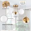 3-Light Semi Flush Mount Ceiling Light Globe Ceiling Light Mid Century Ceiling L