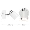MiniSun Modern White and Chrome Single Adjustable Wall Spotlight with Practical Plug, Cable and Switch