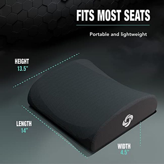 SAMSONITE Lumbar Support Pillow For Office Chair and Car Seat, Perfectly  Balanced Memory Foam , Versatile Use Lower Back Cushion