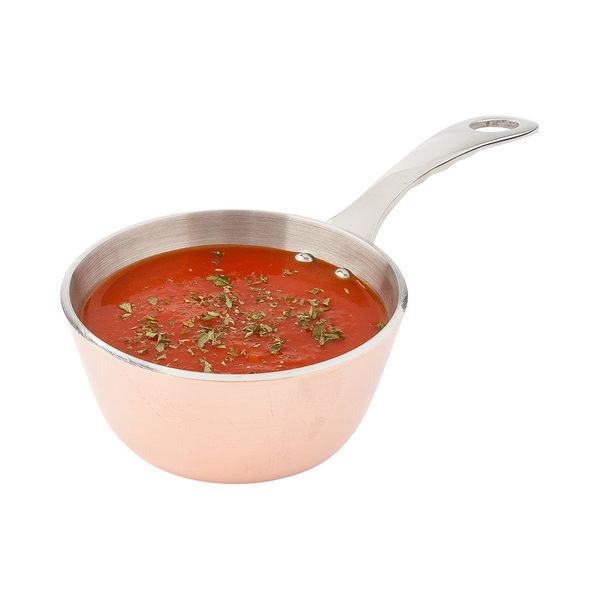 Restaurantware 7 Inch x 3.4 Inch Small Saucepan 1 Round Small Pot For Cooking - With Handle Stain Resistant Copper Stainless Steel Kitchen Saucepan Dishwasher Safe For Sauces Creams Or Dips