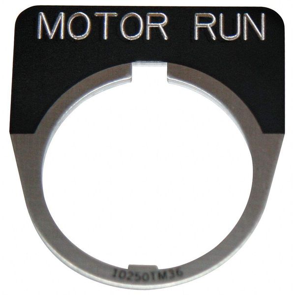 Legend Plate,Half Round,Motor Run,Black