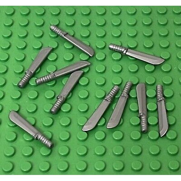 Lego 10 Flat Silver Machete / City/Pirates/Jurassic World Mini Figures Weapon