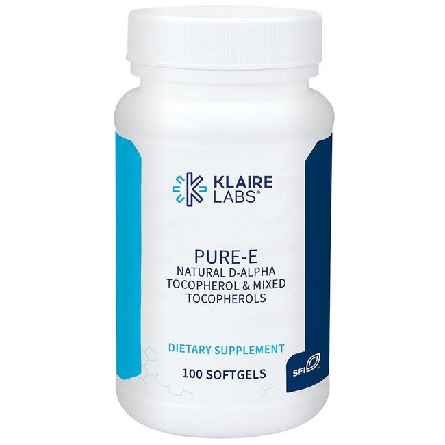 Klaire Labs Pure-E Gamma Tocopherol High Concentration D-Alpha Mixed Tocopherols (100 Softgels)