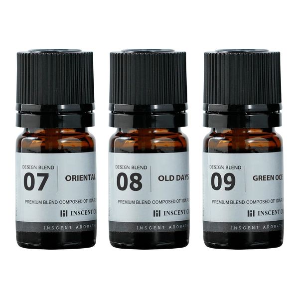 Incent Design Blend Essential Oils Aroma Oils Set of 3 (5ml each) DB Assorted 3