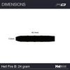 RED DRAGON Hell Fire B: 24g Tungsten Darts Set with Flights and Stems