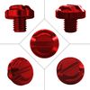 AVERZELLA 4pcs Motorcycle Red Mirror Hole Plugs 2 Regular+2 Reverse M10x1.25 (Red, M10>2 regular + 2 reverse)