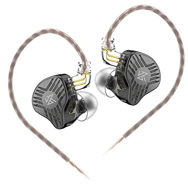 LuckLZ KZ EDS Dual Magnetic Circuit Dynamic Drive-In Ear Earphone HIFIDJ Monitor Earphone Sport Noise Cancelling Headset (EDS no mic, Black)