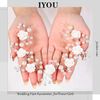 IYOU Princess Communion Headpiece Flower White Headband Pearl Hair Vine Bridal Wedding Hair Accessories for Flower Girls