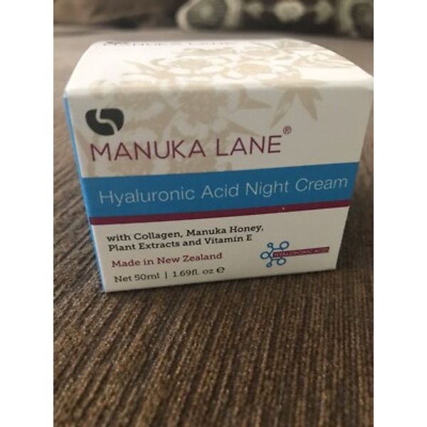 New Manuka Lane Hyaluronic Acid Night Cream Collagen Vitamin E Honey 1.69 fl oz