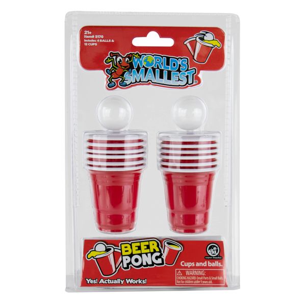 Worlds Smallest Beer Pong, Red, Miniature