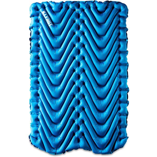 Klymit Insulated Double V Sleeping Pad, Lightweight Lofted Camping Air Mattress for Tents and Cars with Body Mapping Tech Blue-2020