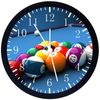Pool Billiard Balls Wall Clock 12" Large Personalized option adding names E308