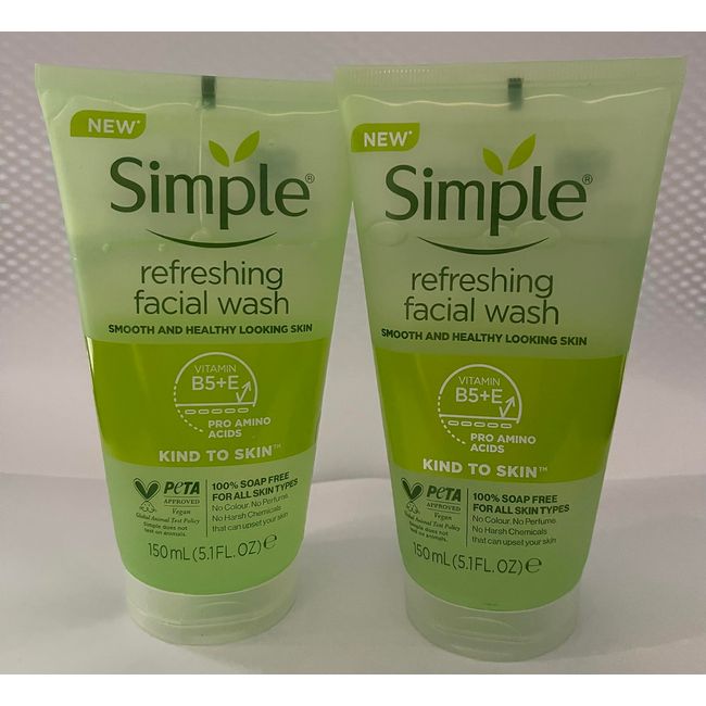 Simple refreshing facial gel wash 150 ml 5.1 oz (pack of 2) (2)