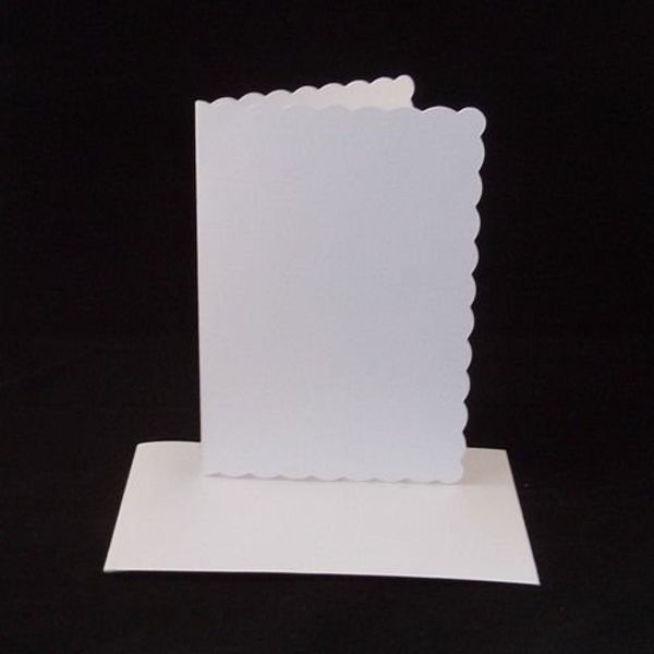 10 x A5 White Scalloped Card Blanks With White Envelopes