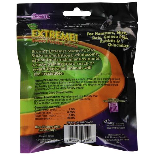 F.M.Brown'S 44510 Extreme Sweet Potato Sticks Small Animal Treat, 3.5-Ounce