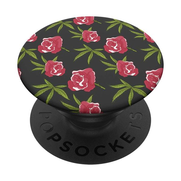 classy and stylish Cannabis Pattern - Roses & Weed Leaf PopSockets Swappable PopGrip