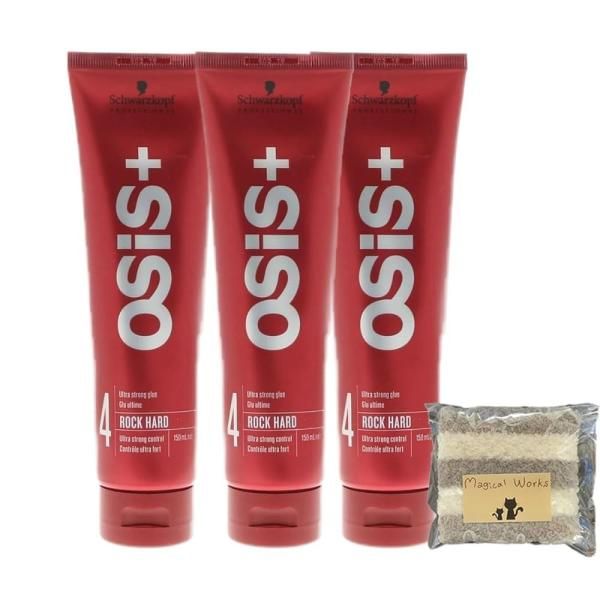 Schwarzkopf Oggis Rock Hard 5.1 oz (147 g) x 3 pieces + Magical Artwork Fuwamoko Hair Turban