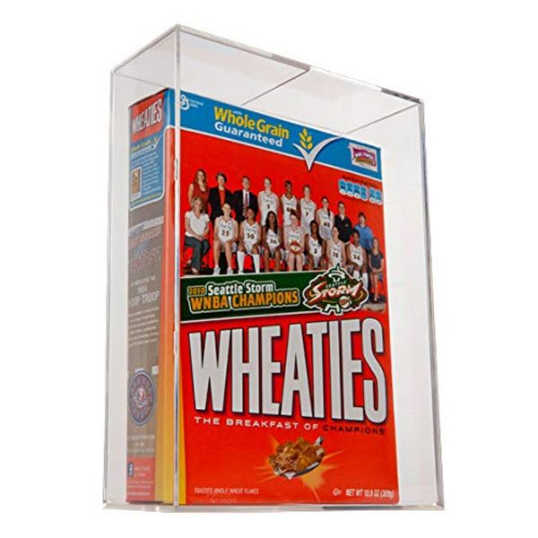 BallQube Cereal Box Holder Display - Sports Memoriablia Display Case - Sports Memorabilia Wheaties Box (Made in USA)