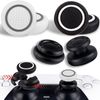 PlayRealm NO Falling Off Thumbstick Extender x 2 & Thumb Grip x 4 for PS5 & PS4 Controller (Black White Pack)