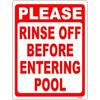 Please Rinse Off Before Entering Pool Sign
