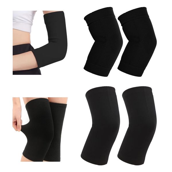 Asheyya 1 Pair Elbow Compression Sleeve with Knee Pads, Elbow Support for Men and Women, Elbow Sleeves for Weightlifting, Golfers, Tennis