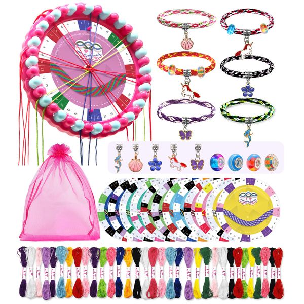 Ophy Friendship Bracelet Making Kit, Arts and Crafts for Kids with 48 Bundles Threads 6 Braiding Cards DIY Bracelet Making Kit for Girls Christmas Birthday Gifts for Teenage Girls Ages 7-12 2