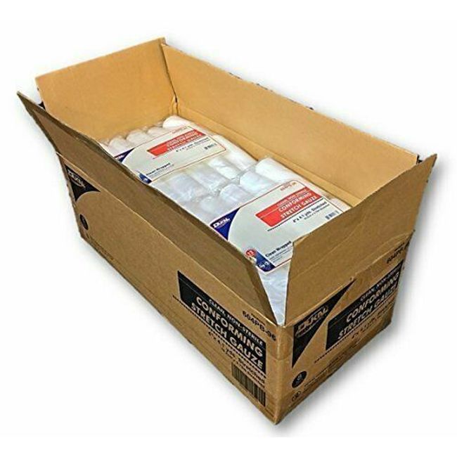 1 Case of Conforming Stretch Gauze, 96 Individual Wrap Rolls, 4"x4.1yds Dukal