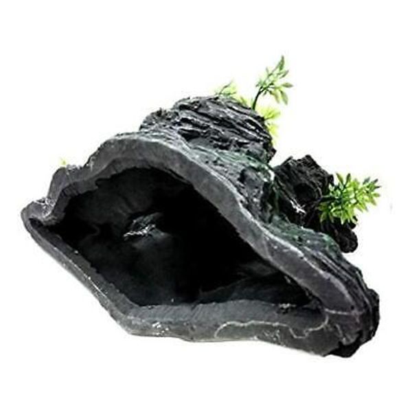 Aquarium Mountain View Stone Ornament Tree Rock Cave Fish Tank Large Red