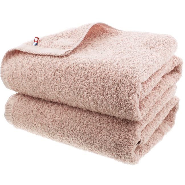 Imabari Factory Certified Imabari Bath Towels, Made in Japan, Approx. 47.2 x 23.6 inches (120 x 60 cm), Smokey Pink, Set of 2