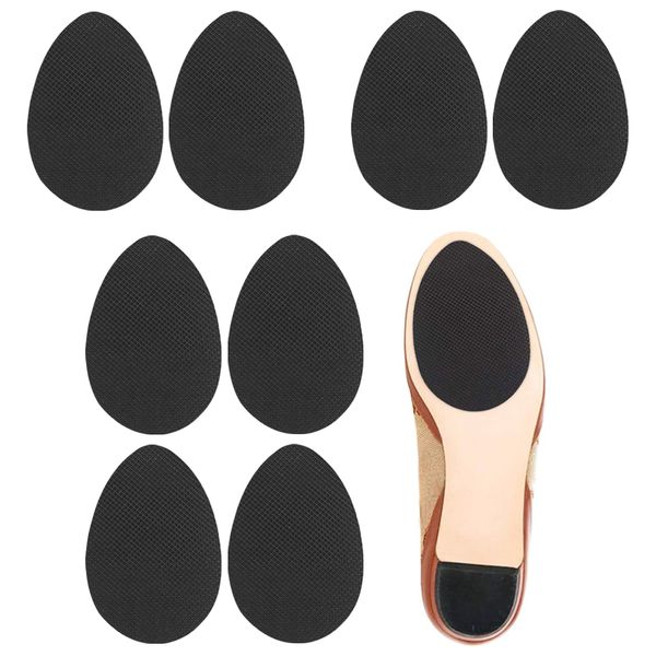 4 Pairs Non Skid Shoe Pads, Anti Slip Shoe Grips for High Heels Shoe Pads Self-Adhesive Rubber Sole Protector for Man Women Noise Reduction Sole Stick Pad Cushion for High Heel