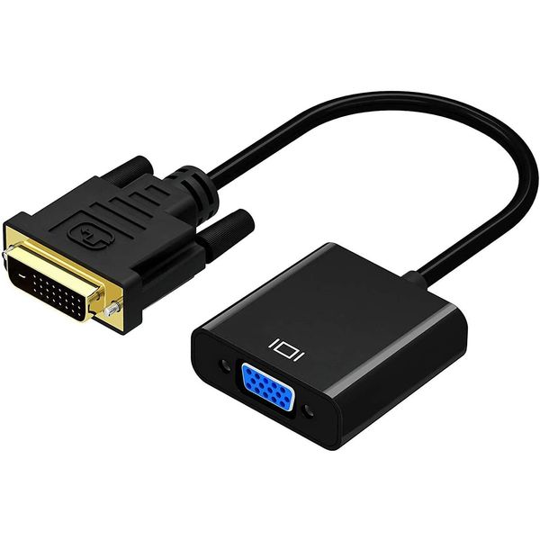 DVI auf VGA Adapter,GANA 1080P Active DVI-D zu VGA Adapter Konverter 24 + 1 Male to Female DVI to VGA Adapterkabel unterstützen 60 Hz 3D für DVI Systemen,Displays,HDTV und Beamer