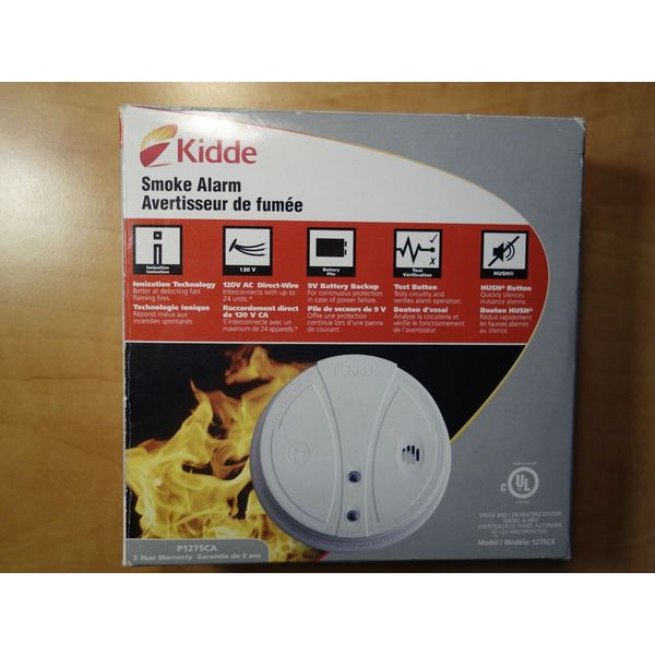 Kidde Hardwired Smoke Alarm, 120 V, AC Direct Wire, 9V Battery Backup, NEW!