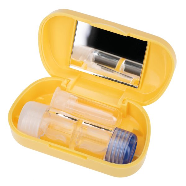 Sports Vision World Travel Kit Yellow RGP Hard Contact Lenses Mirror RGP Case & Suction Remover