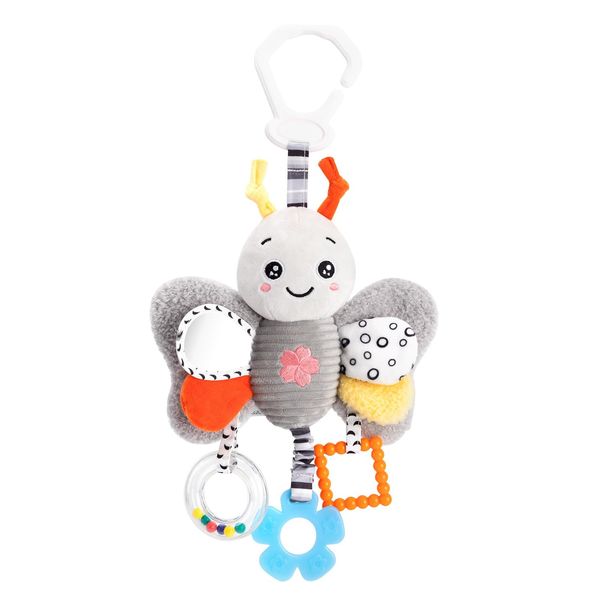 Jambo mom Baby Hanging Toy for Activity Gym, Car Seat Toys, Carseat Toys Hanging, Car Seat Toys for Babies 6-12 Months, Infant Rattles Toys with Teether, Stroller Toys for 0 3 6 9 12 Months