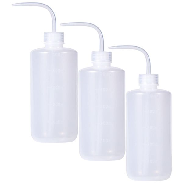 cobalt planet 500ml Wash Bottle, Set of 3, Wash Bottles, Plastic Bottles, Watering Tools, Tattoo Bottles, Squeeze Wash Bottles(Clear White, 500ml, Set of 3)